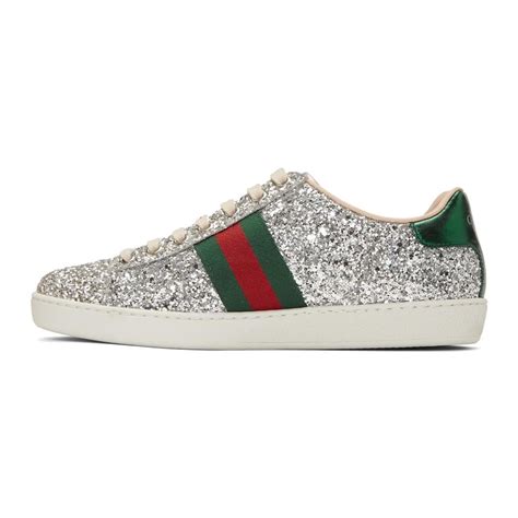 silver gucci sneakers womens|metallic gucci sneakers.